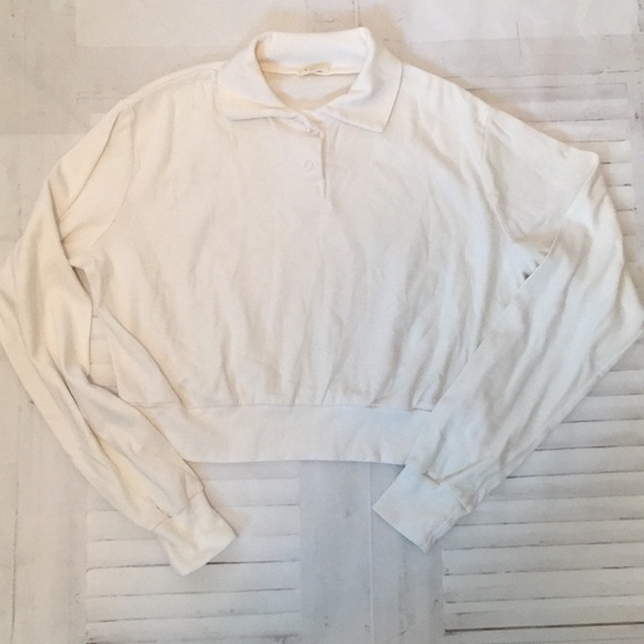 Brandy Melville Tops - Brandy Melville cropped collar long sleeve Tshirt